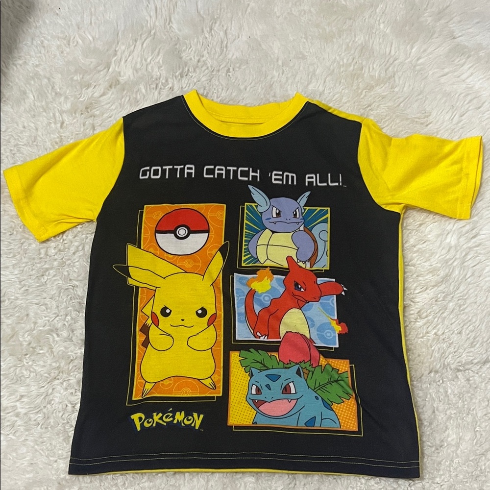 Pokemon Kids Yellow and Black Graphic T-Shirt